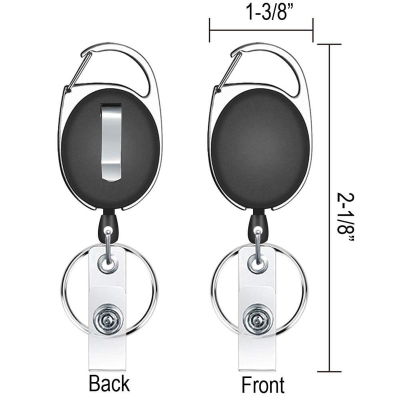 selizo 12 Packs Retractable ID Badge Card Holder Carabiner Badge Reel with Belt Clip and Key Ring, Assorted Colors - Image 4